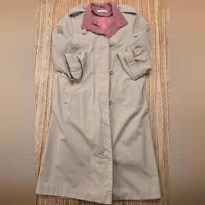 Saxton Hall‎ Vintage Thinsulate Trench Coat Size 13/14 Beige.